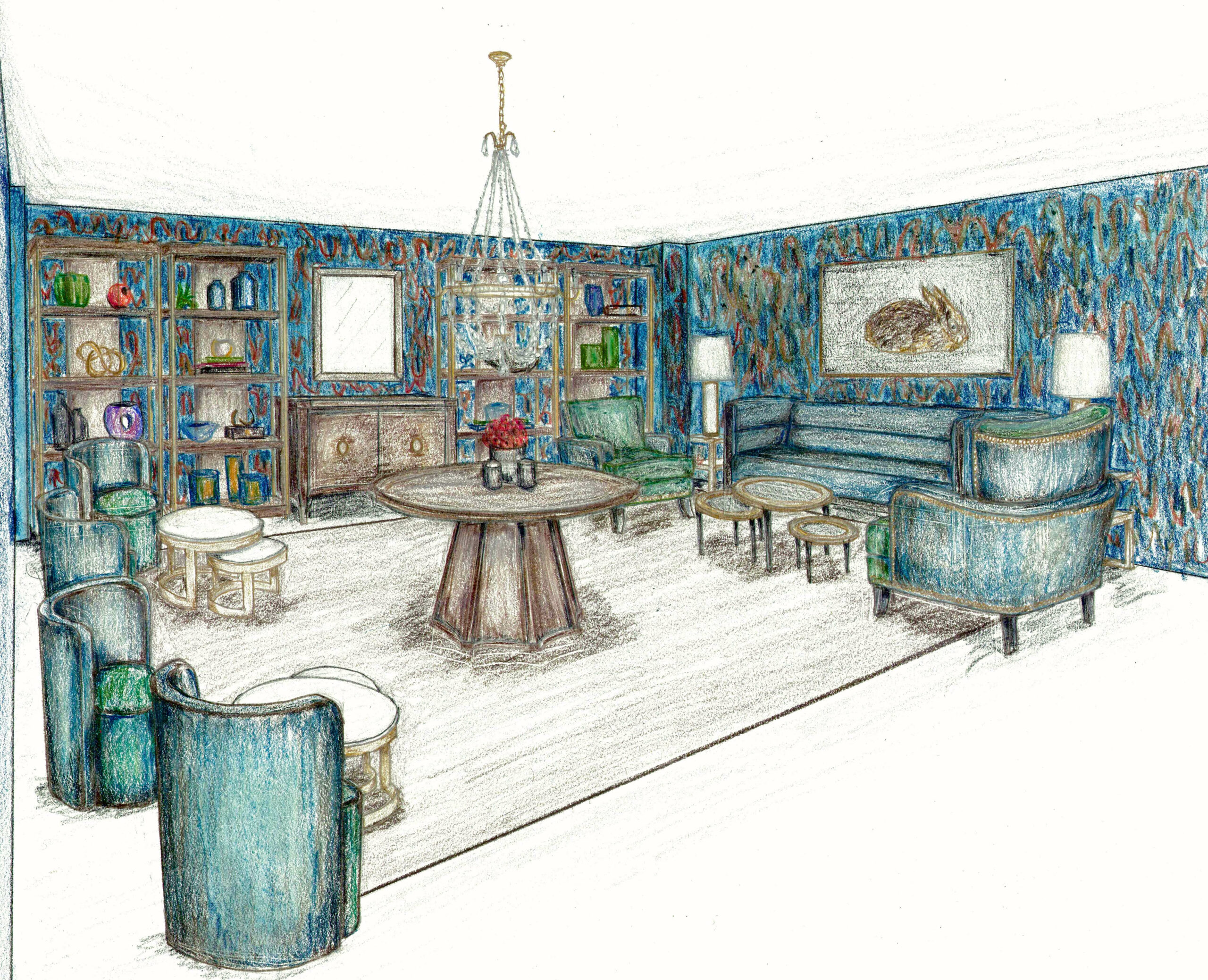 illustration of a living room