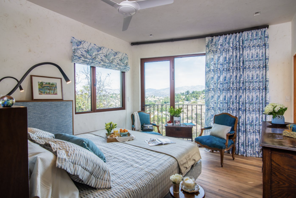 Printed on 7.4-ounce hemp muslin, the Fern Spore Blossom textile featuring a blend of sustainable fibers: 45% Hemp, 40% Organic Cotton,15% Recycled Polyester.