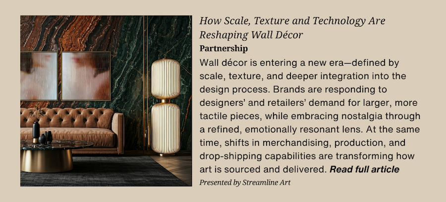 Dark Green interior image with yellow hints excerpt of article to the right