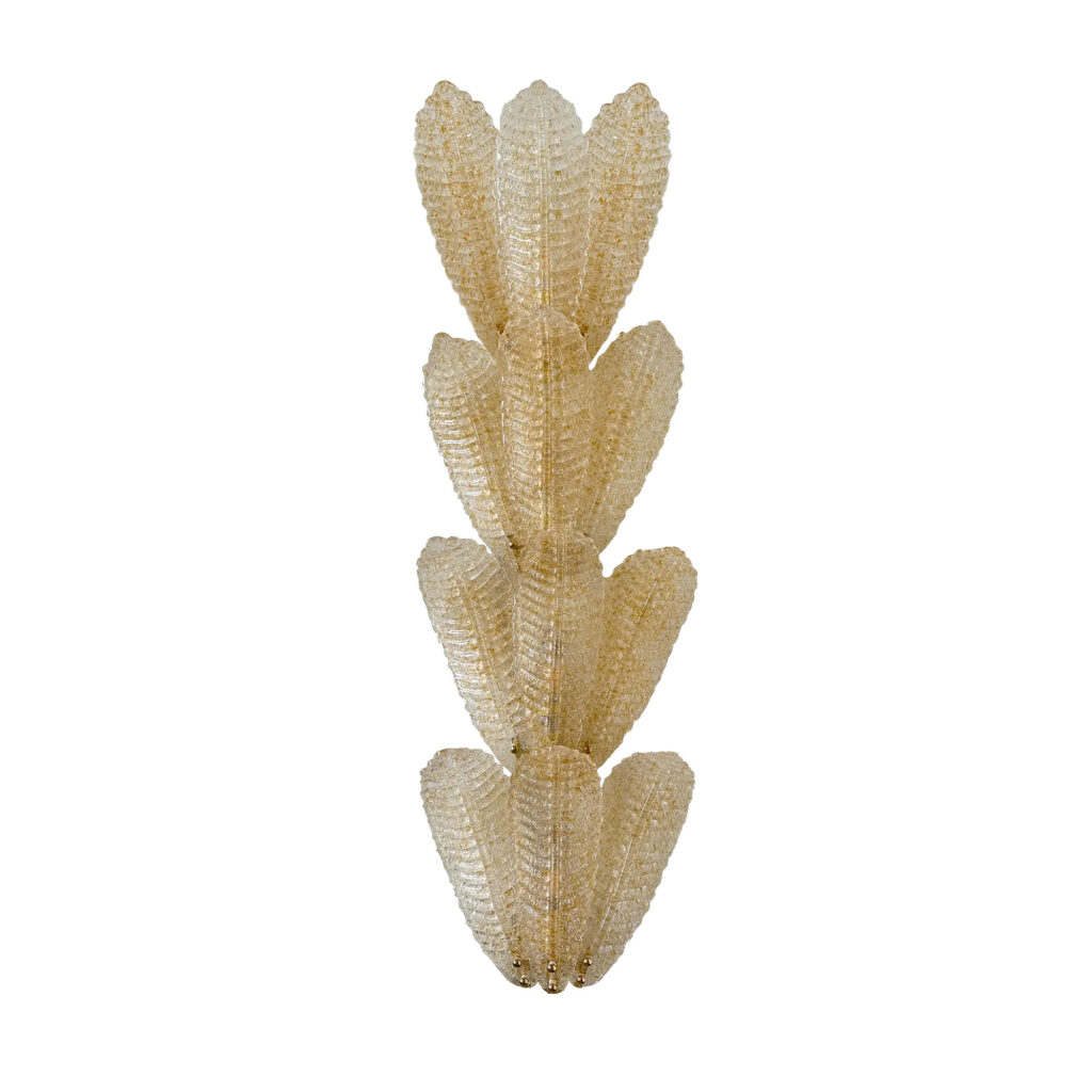 Artemest Presents Ca’ Rifles Amber Graniglia Glass Leaves Wall Sconce_Simoeng