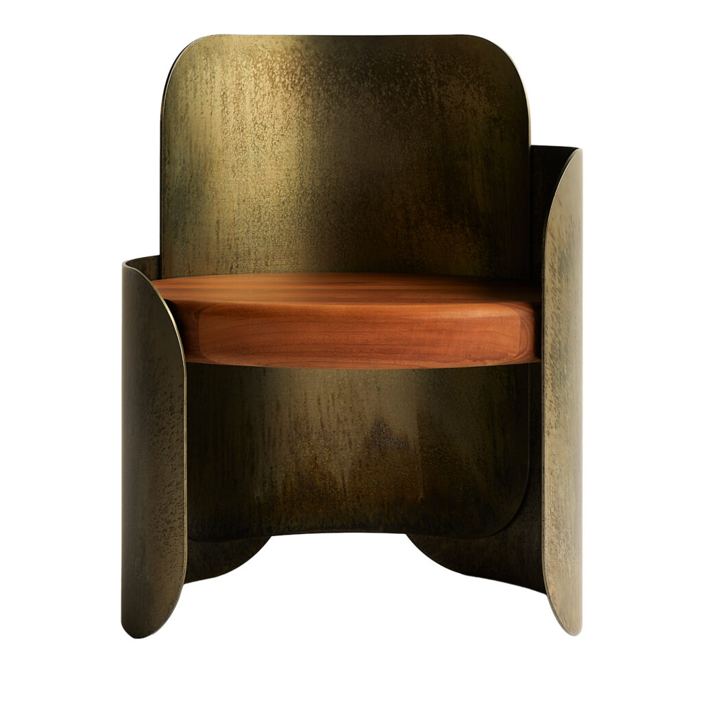 Artemest Presents Ca’ Rifles PINA BRONZE CHAIR WITH WOODEN SEAT BY GREGORY BESON_Mingardo